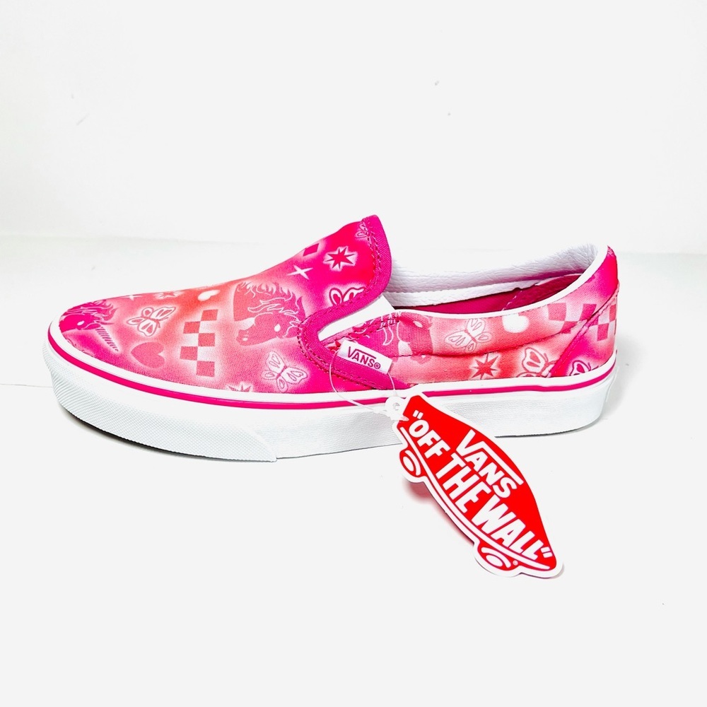 VANS Classic Better Together Slip On Women’s Sneakers Pink Butterflies Unicorn